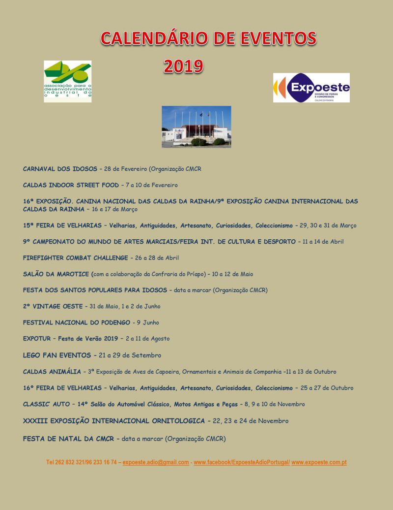 CALENDRIO EXPOESTE 2019